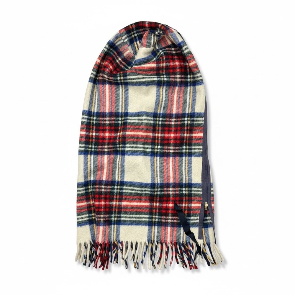 Vintage Best & Co Plaid Zippered Pram Blanket w/ Fringe